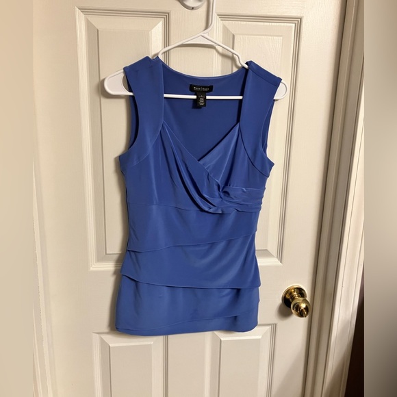 White House Black Market Tops - WHBM | Blue Sleeveless Top Beautiful Detailing Size S